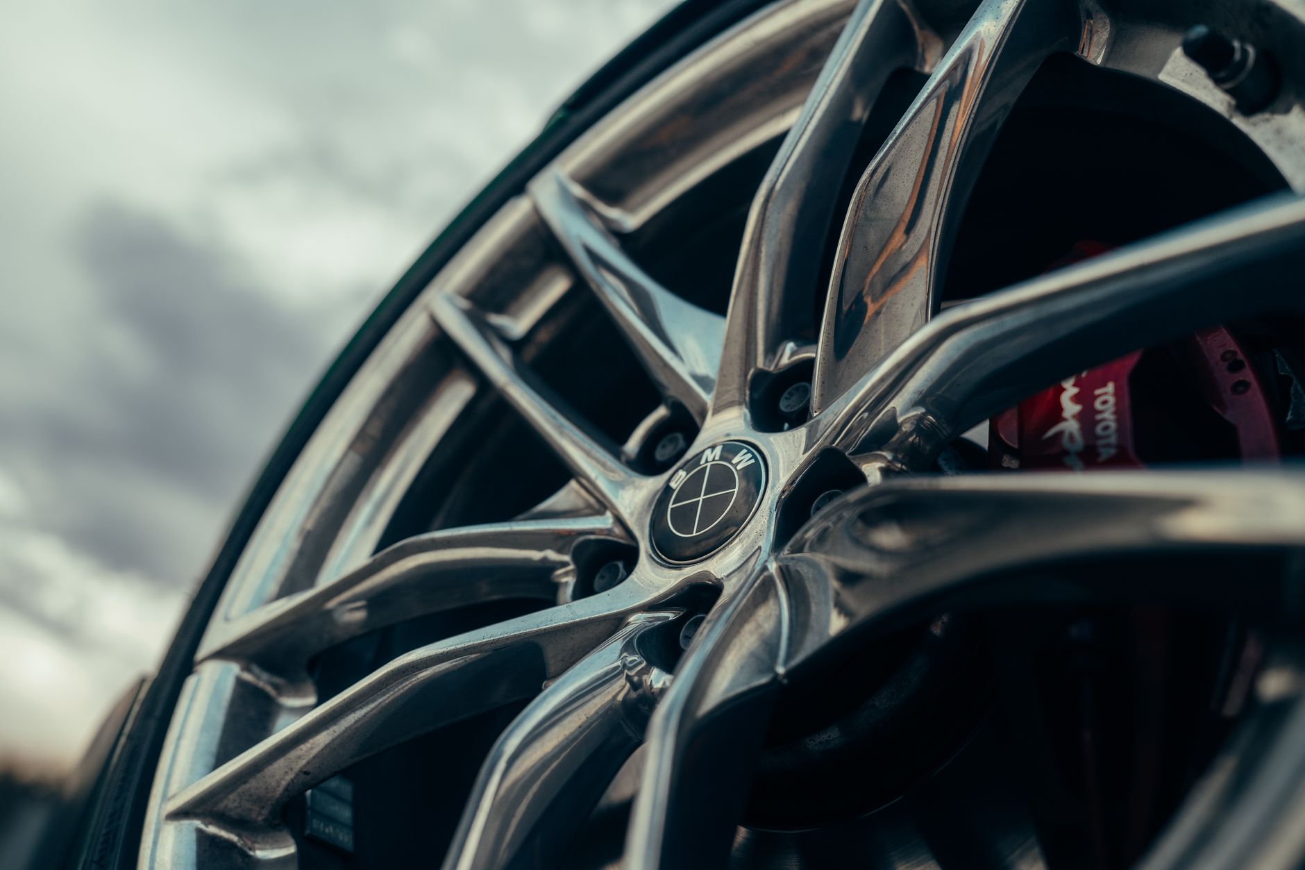 Close-up of a car alloy wheel